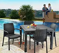 Набор садовой мебели Melody Quartet Bali Mono Dining Set из искусственного ротанга ( Allibert by Keter )