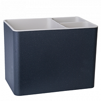 Підставка прямокутна для столових приладів "Плюс" пластикова 16*10*12см граніт/біла троянда