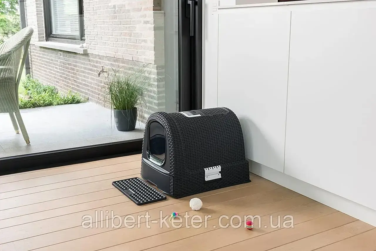 Туалет для кошек домик Curver Cat Litter Box Graphite ( графит ) ( Keter Pet, Curver Pet ) - фото 5 - id-p2111211185