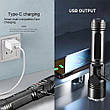 Ліхтар ручний PLD-2307-TG+COB (red+blue+yellow), Motion Senso, power bank, ЗУ Type-C, zoom, фото 10