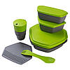 Набір посуду похідний Ланч Crivit, силікон, пластик, оранжевий, салатовий, фото 7
