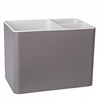 Підставка прямокутна для столових приладів "Плюс" пластикова 16*10*12см капучино/біла троянда