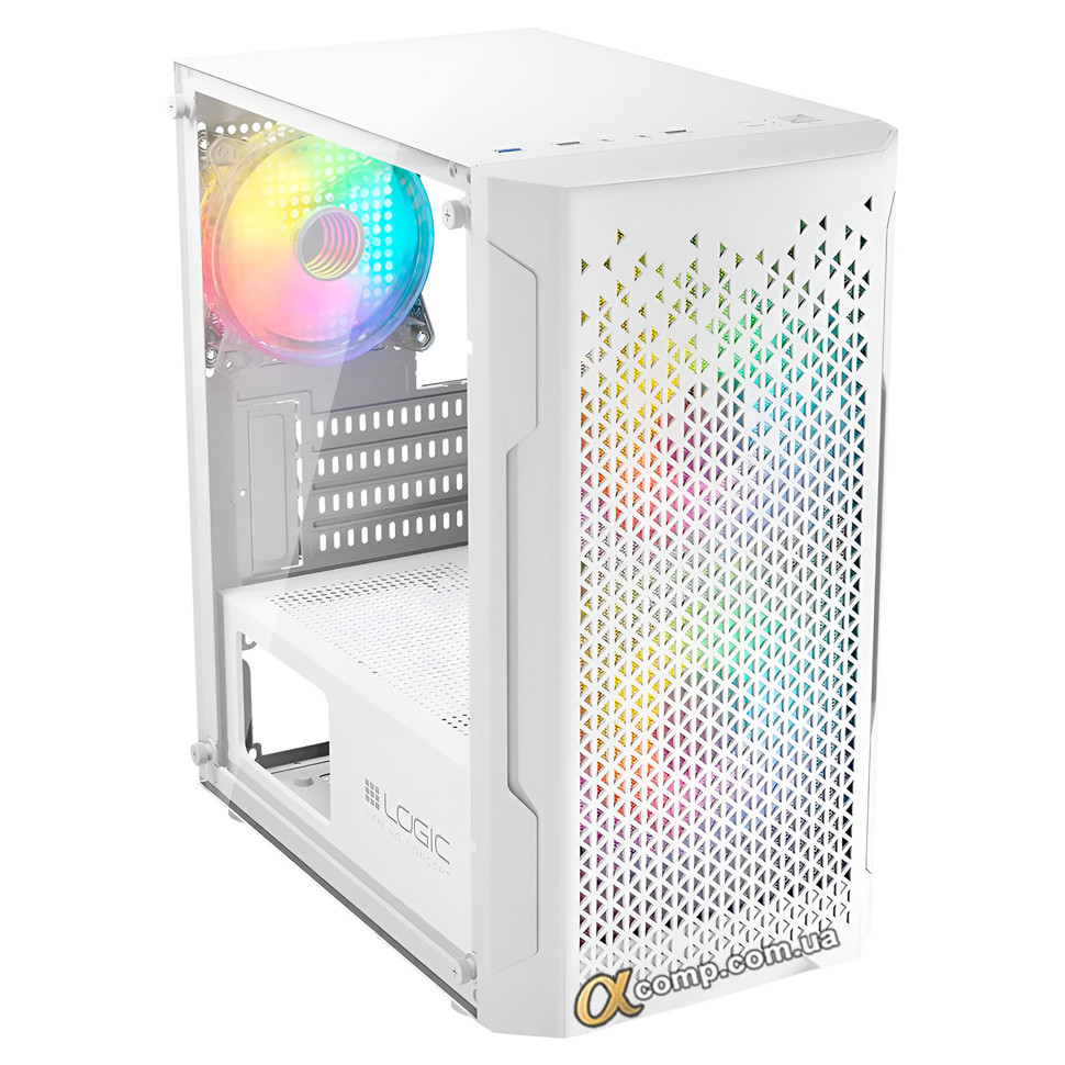 Корпус LogicConcept ARAMIS MESH+GLASS ARGB • 3×120mm • WHITE без БЖ