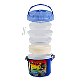 Харчовий термос Mega, ізотермічний контейнер, термобокс з 4 судками 2.6 л, Синій, фото 4