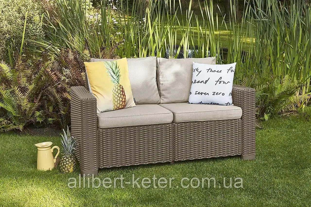 Набір садових меблів California 2-Seater Sofa з штучного ротанга ( Allibert by Keter )