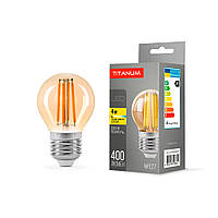 LED лампа TITANUM Filament G45 4W E27 2200K бронза