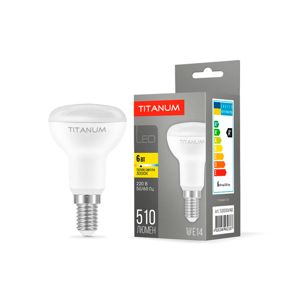 LED лампа TITANUM R50 6W E14 3000K, фото 1