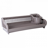 Сушка для посуду пластикова "2в1" 53*23*19см капучино Алеана