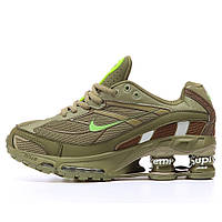 Мужские кроссовки Nike x Supreme Shox Ride 2 Khaki Brown Green Sp Olive DN1615-200, хаки найк суприм шокс райд