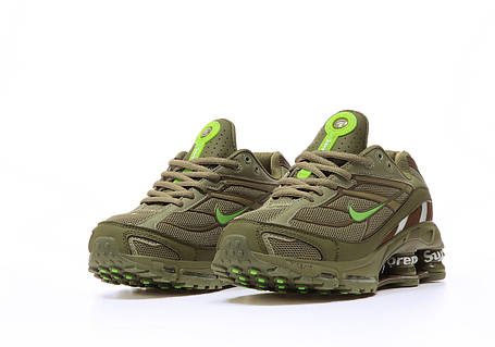 siki様 Мужские кроссовки Nike x Supreme Shox Ride 2 Khaki Brown Green Sp