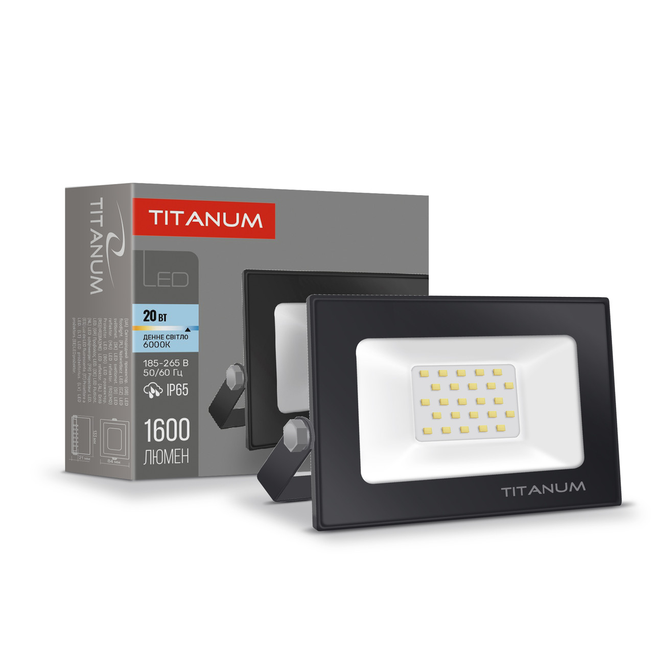 LED прожектор TITANUM TLF206 20W 6000K, фото 1
