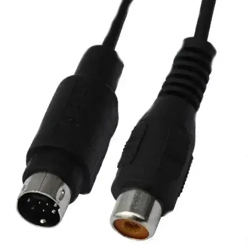 Перехідник гн.RCA - шт. mini din 7pin, co шнуром, 0,2 м.
