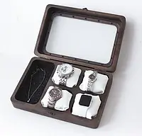 Скринька для зберігання годинників прикрас речей з натурального дерева 265х180х80мм колір Чорний