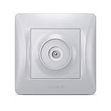 Розетка TV одинарна телевізійна срібний шовк VIDEX BINERA, фото 2