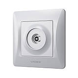 Розетка TV одинарна телевізійна срібний шовк VIDEX BINERA, фото 3