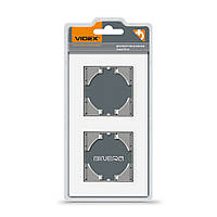 Рамка біле скло на 2 місця горизонтальна VIDEX BINERA