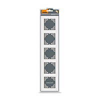 Рамка біле скло на 5 місць горизонтальная VIDEX BINERA