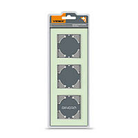 Рамка зелене скло на 3 місця горизонтальна VIDEX BINERA