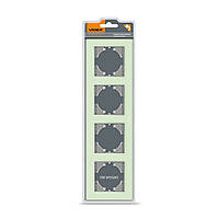 Рамка зелене скло на 4 місця горизонтальна VIDEX BINERA