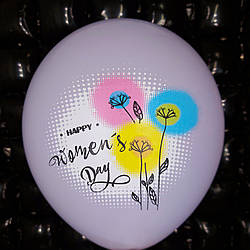 Гелієва куля лавандовий макарун " Happy women's day! " 30см