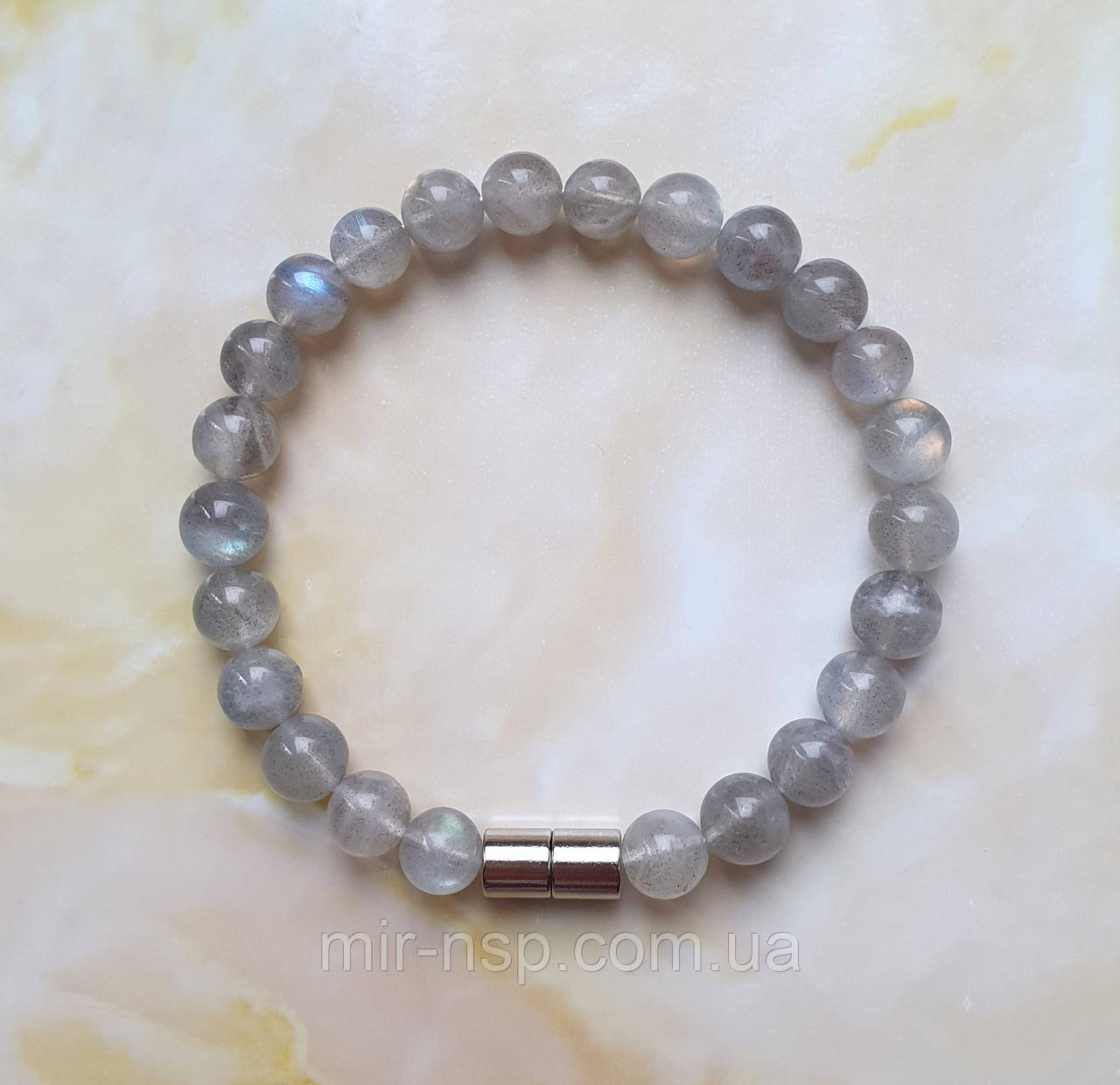 Браслет 100% натуральний Місячний камінь 8 мм розмір 19, фото 1