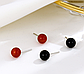 Сережки-гвоздики срібні Кулька з червоного або чорного агату на вибір, срібло 925 проби, фото 5