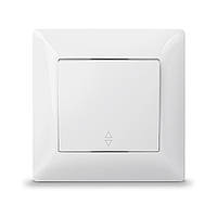 Вимикач одноклавішний прохідний білий TITANUM STANDARD