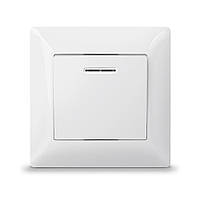 Вимикач одноклавішний з підствіткою білий TITANUM STANDARD