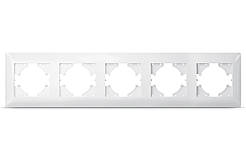 Рамка біла 5 місць горизонтальна TITANUM STANDARD