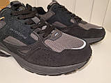 Повсякденні чоловічі кросівки натуральна замша та тестиль Restime чорні з сірим, фото 5