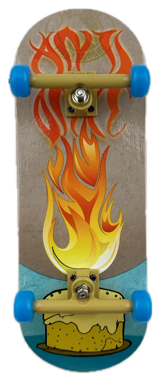 Фінгерборд дерев'яний Anti Once Flame Pie Bej Blue професійний з підшипниками