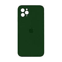 Защитный чехол на Iphone 11 Pro Max зелёный / Army green Silicone Case Square Full Camera Protective (AA)