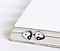Сережки-гвоздики срібні Інь-Янь у формі серця, сережки з чорно-білою емаллю, срібло 925 проби, фото 7