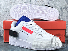 Чоловічі кросівки Nike Air Force 1 Type White/Red-Black-Blue CI0054-100, фото 3