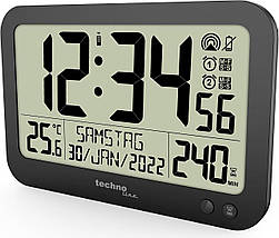 Електронний настінний годинник Technoline WS8026 Black | Пульт Д/К | Температура в приміщенні, Календар, Таймер, Будильник, фото 2