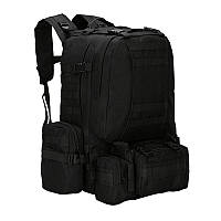 Рюкзак тактический военный с тремя подсумками AOKALI Outdoor B08 75L Black