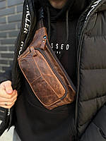 Чоловіча шкіряна сумка-банка на пояс ST Leather A37F-023-3A Коричнєва, фото 3