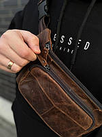 Чоловіча шкіряна сумка-банка на пояс ST Leather A37F-023-3A Коричнєва, фото 7