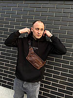 Чоловіча шкіряна сумка-банка на пояс ST Leather A37F-023-3A Коричнєва, фото 8