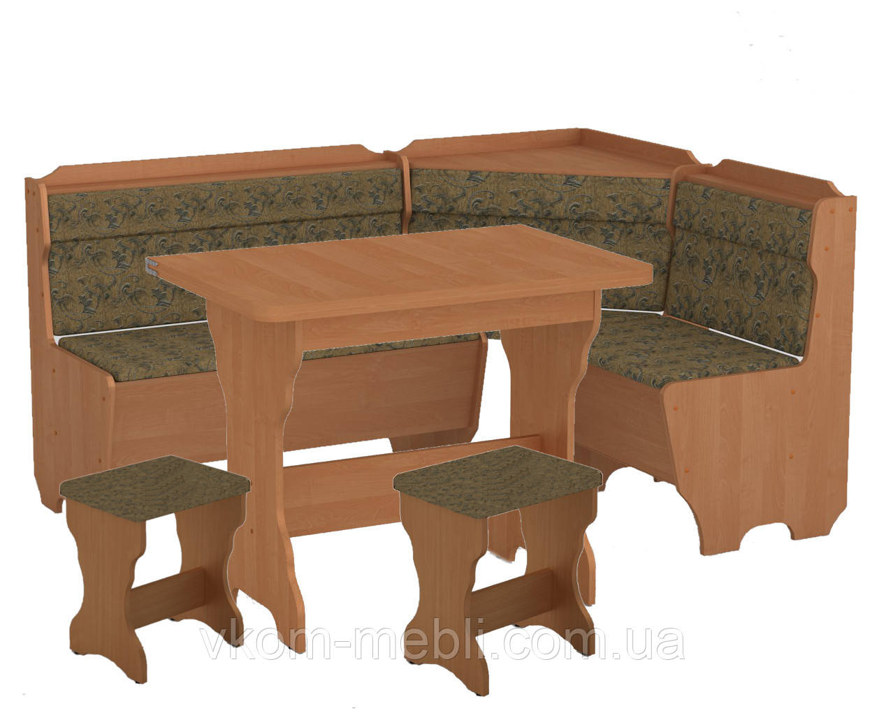 Кухонний куточок Корсика комплект (стіл КС-3 розкладний+диван+2 табурета Т1), фото 1
