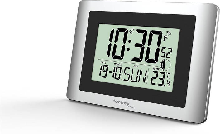 Годинник настінний електронний Technoline WS8028 (Silver/Black), фото 2