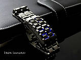 Годинник-браслет Led Watch Iron Samurai, Чорний із синіми світлодіодами (IBW012BZ), фото 6