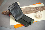 Чоловічий шкіряний гаманець з Тризубом | Гаманець з Гербом України зелений, фото 5