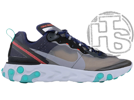 Чоловічі кросівки Nike React Element 87 Black Neptune Green AQ1090-005, фото 1