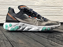 Чоловічі кросівки Nike React Element 87 Black Neptune Green AQ1090-005, фото 3