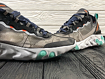 Чоловічі кросівки Nike React Element 87 Black Neptune Green AQ1090-005, фото 6