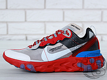 Чоловічі кросівки Undercover x Nike React Element 87 Red/Grey/Blue AQ1813-339, фото 3