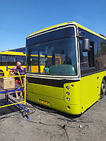Виробництво та заміна лобового скла триплекс на автобусі Volvo B7RLE VEST Center у Нікополі (Україна). 18