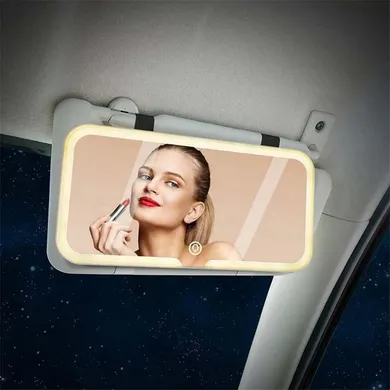 Дзеркало прямокутне з LED-підсвіткою на козирок автомобіля з акумулятором JX538/XR2177