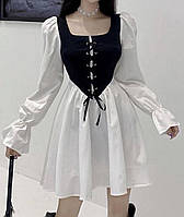 Жіноче плаття з корсетом, 42-44, 46-48, якісна щільна ангора + натуральний котон
